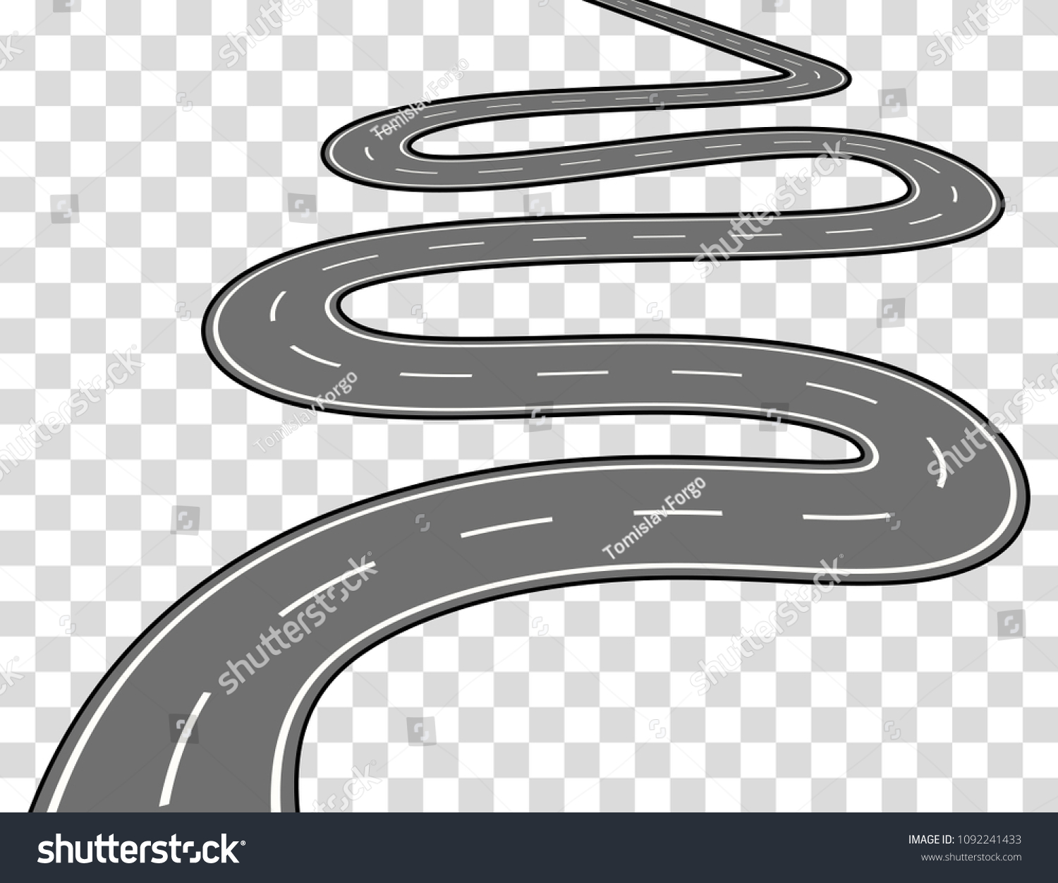 Winding Road Vector Illustration Stock Vector (Royalty Free) 1092241433 ...