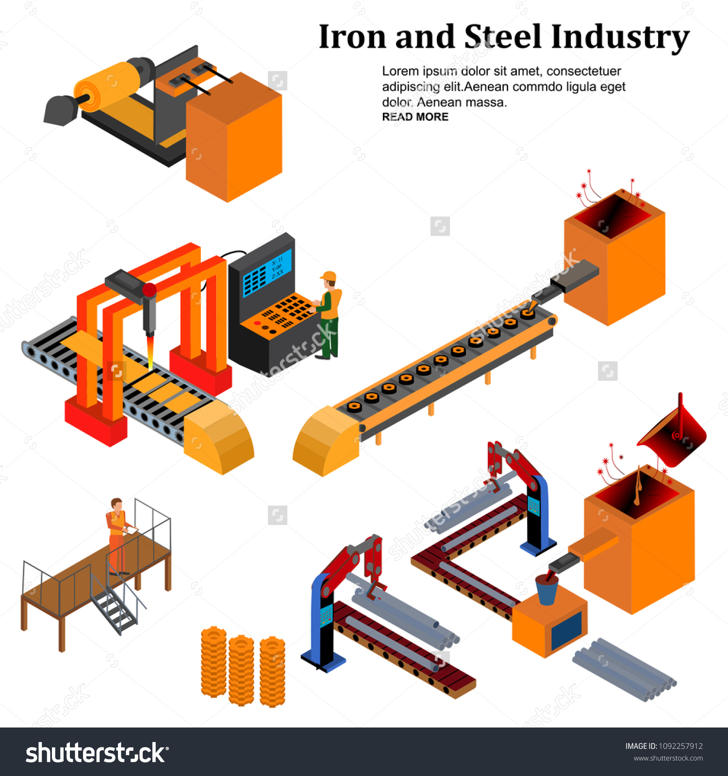 Mechanical Equipment Metallurgical Plants Blast Furnace Stock Vector ...