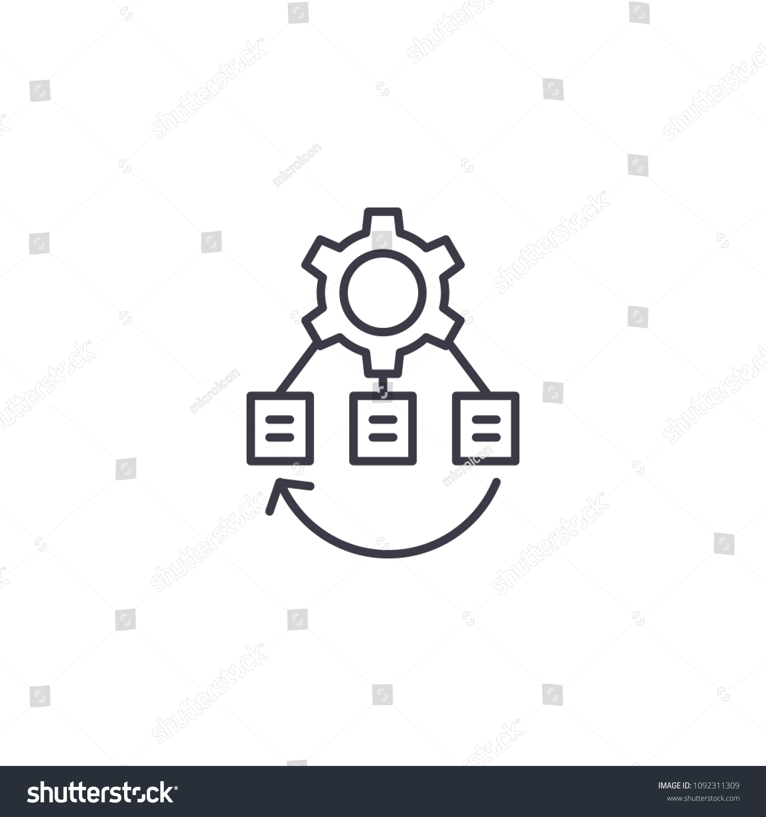 Project Infrastructure Linear Icon Concept Project Stock Vector ...