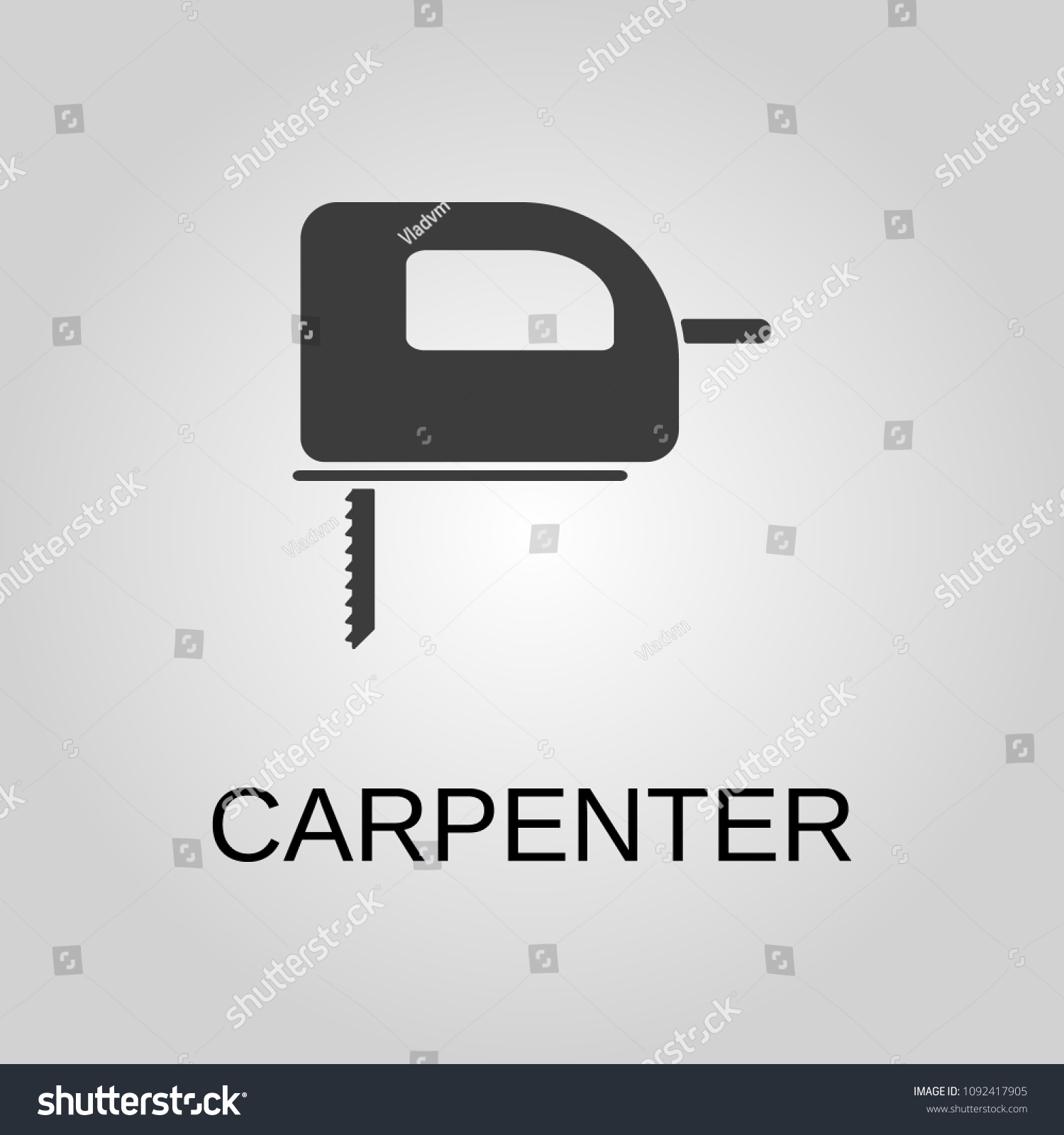 Carpenter Icon Carpenter Symbol Flat Design Stock Vector (Royalty Free ...