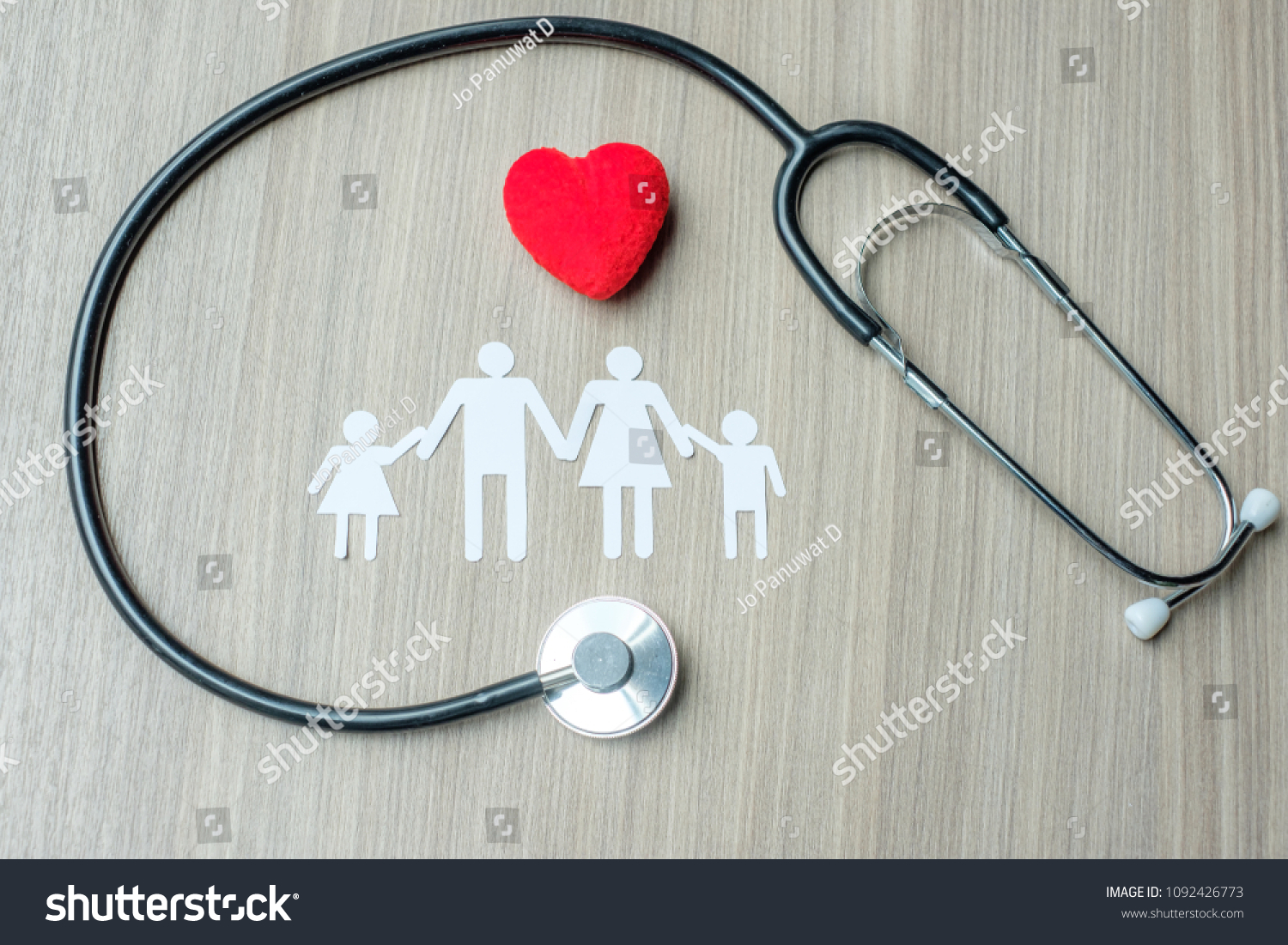 Red Heart Family Stethoscope Healthcare Health Stock Photo 1092426773 ...