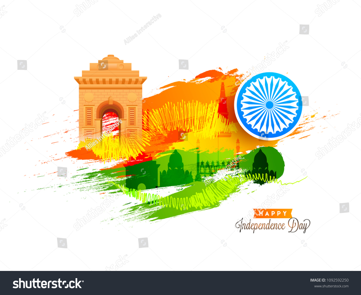 Happy Independence Day Celebration Poster Banner Stock Vector (Royalty ...