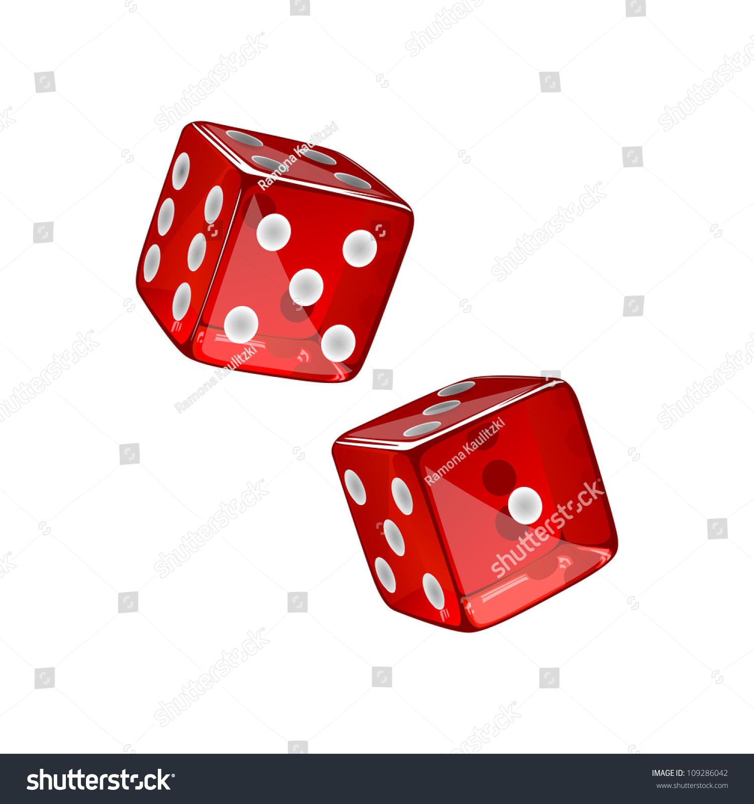 Vector Illustration Two Dices Stock Vector (Royalty Free) 109286042 ...