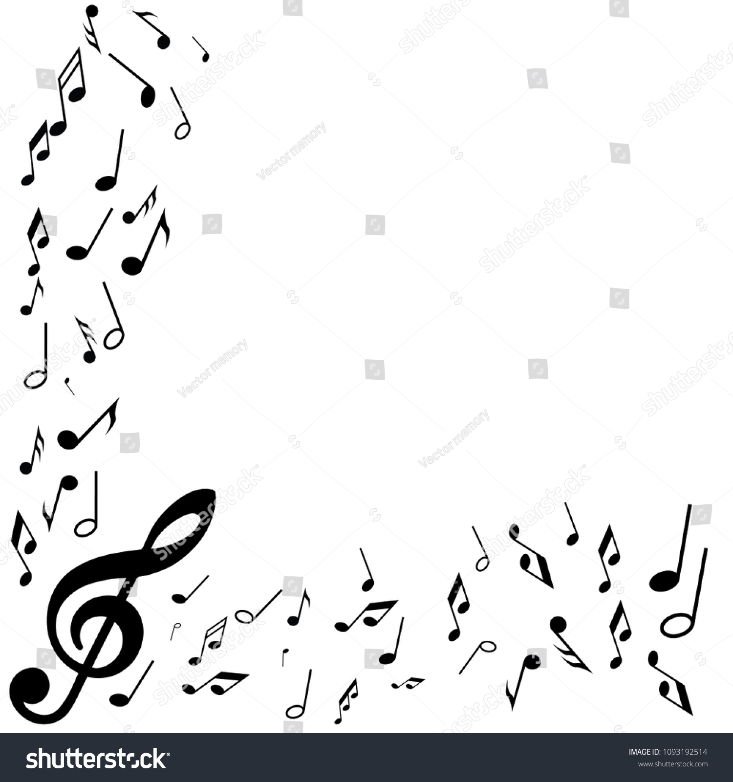 Abstract Music Notes Isolated White Background Stock Vector (Royalty ...