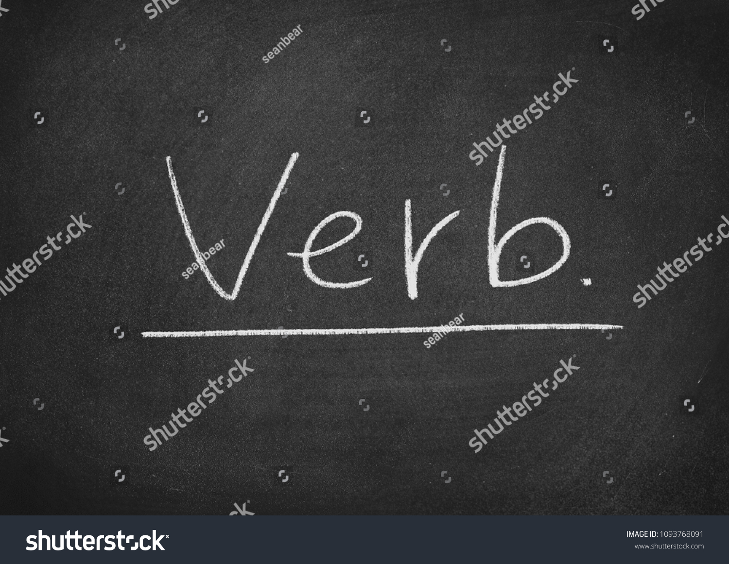 Verb Concept Word On Blackboard Background Stock Illustration ...