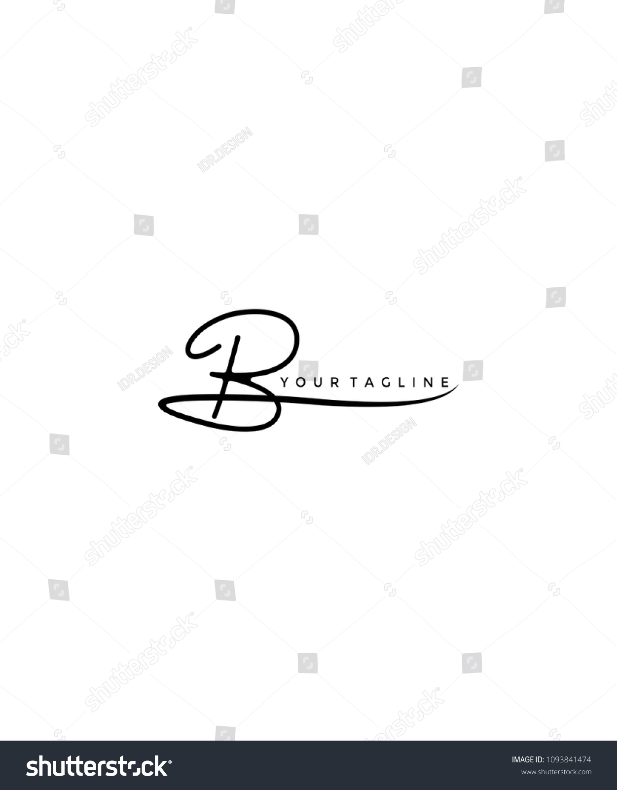 Letter B Signature Logo Template Stock Vector (Royalty Free) 1093841474 ...