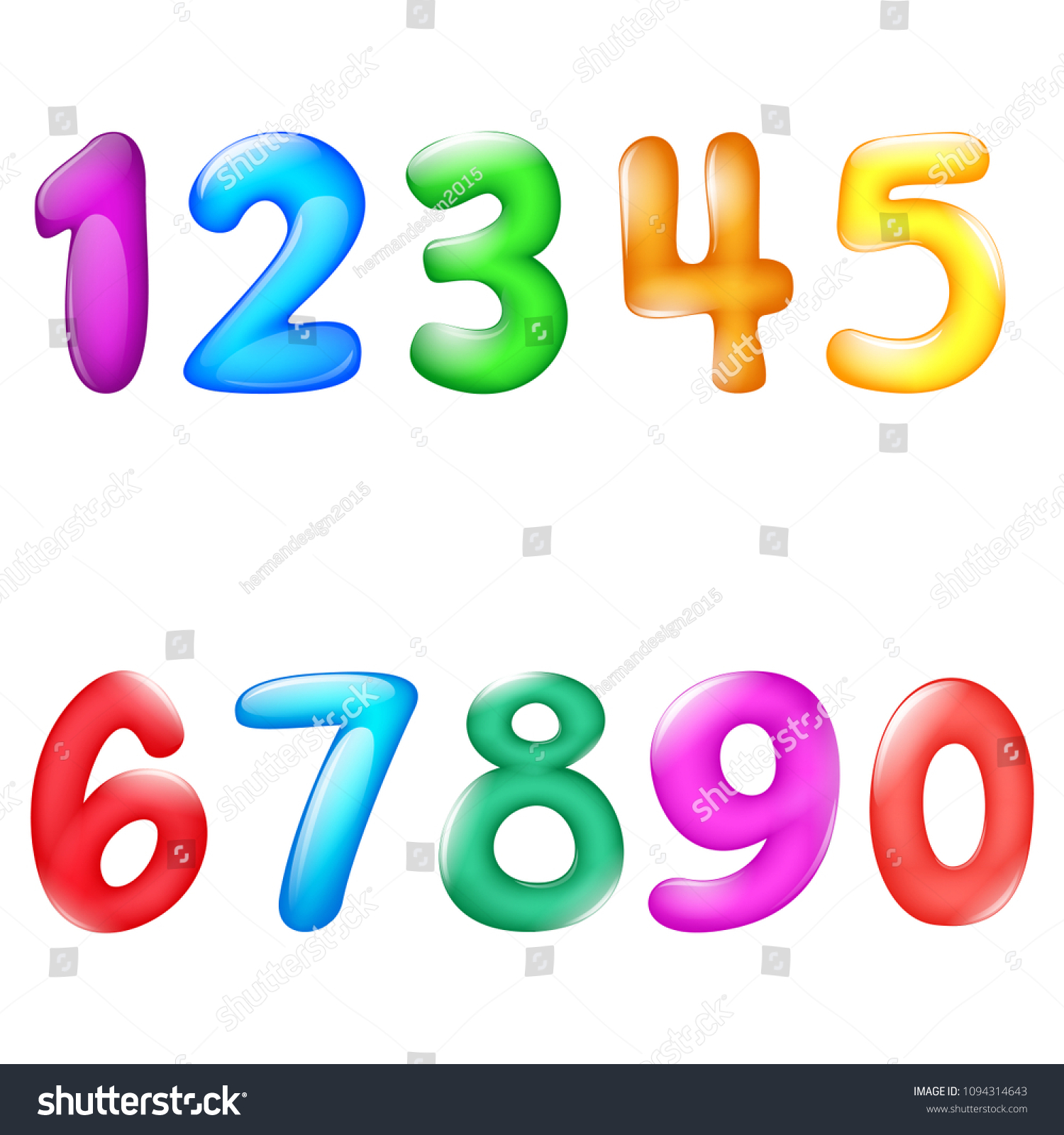 Vector Illustration Colorful Numbers Balloon Stock Vector (Royalty Free ...