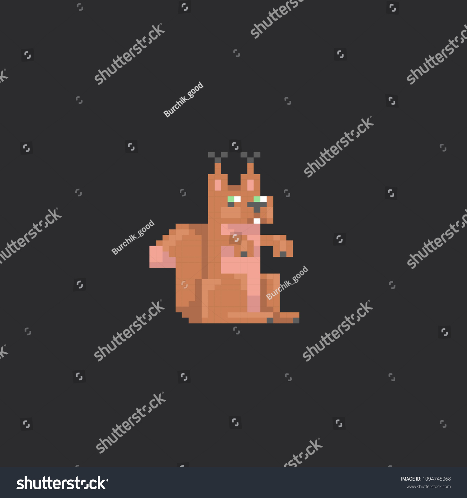 Cute Pixel Squirrel Stock Vector (Royalty Free) 1094745068 | Shutterstock