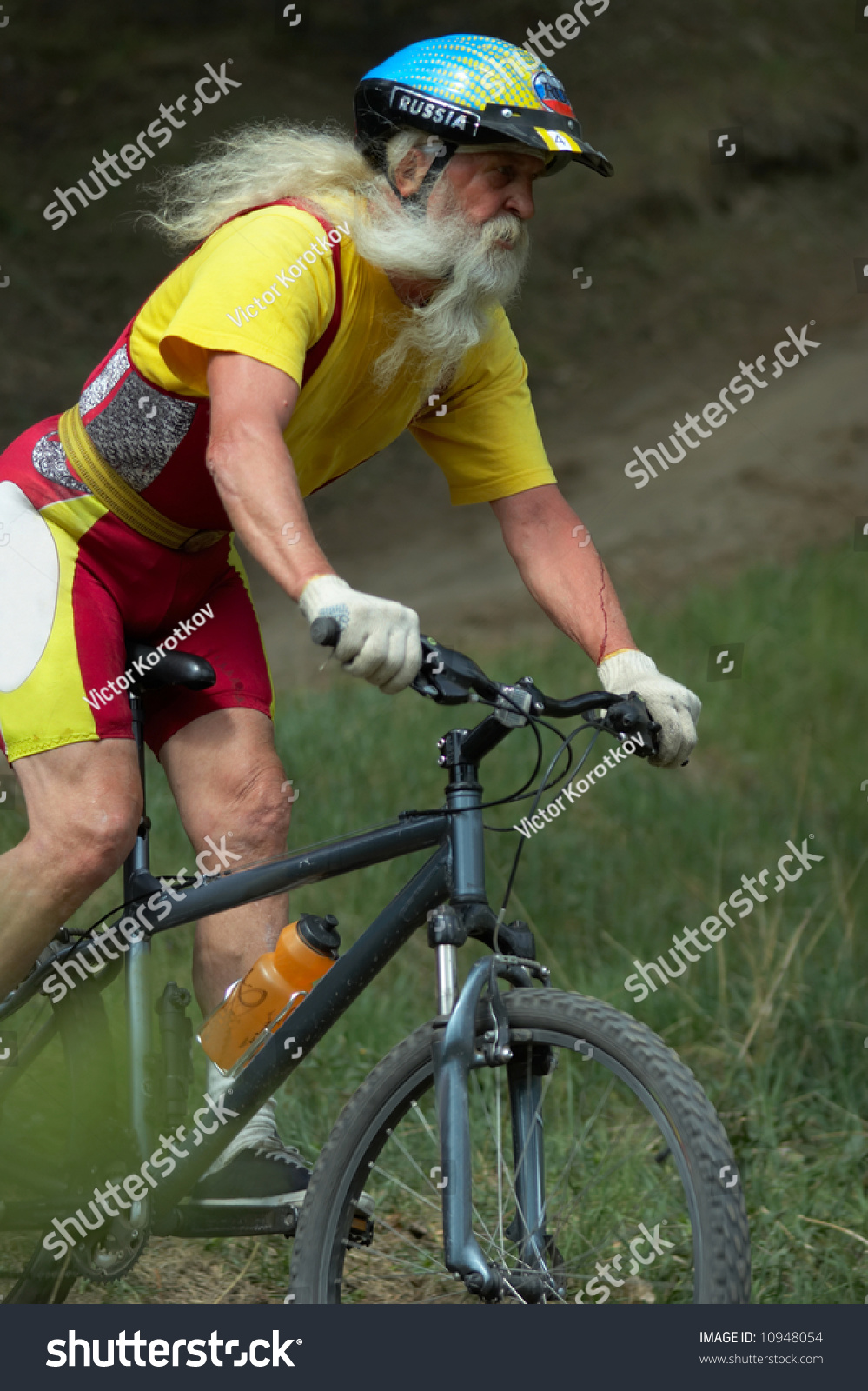 man on mountain bike