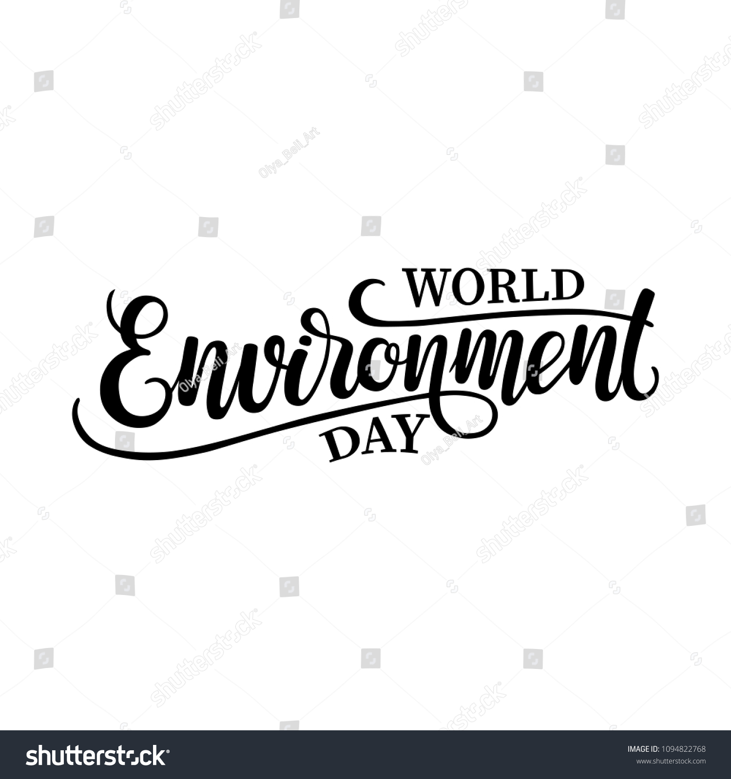 World Environment Day Hand Drawn Lettering Stock Vector (Royalty Free ...