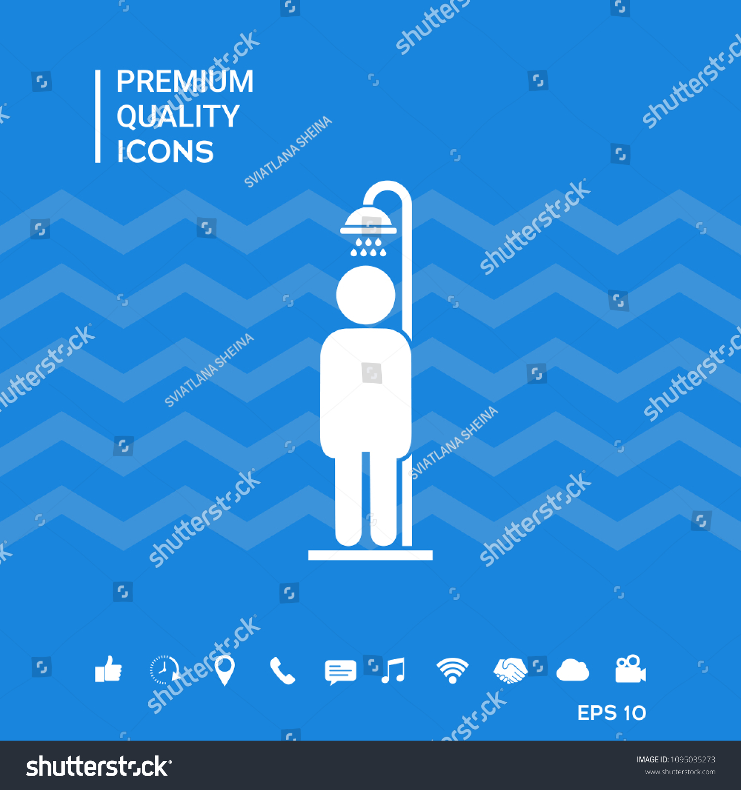 Man Taking Shower Stock Vector Royalty Free 1095035273 Shutterstock