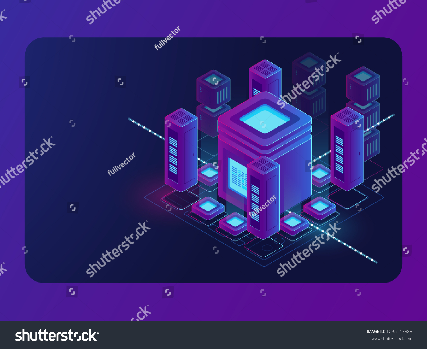 Isometric Smart City Digital Town Server Stock Vector (Royalty Free ...