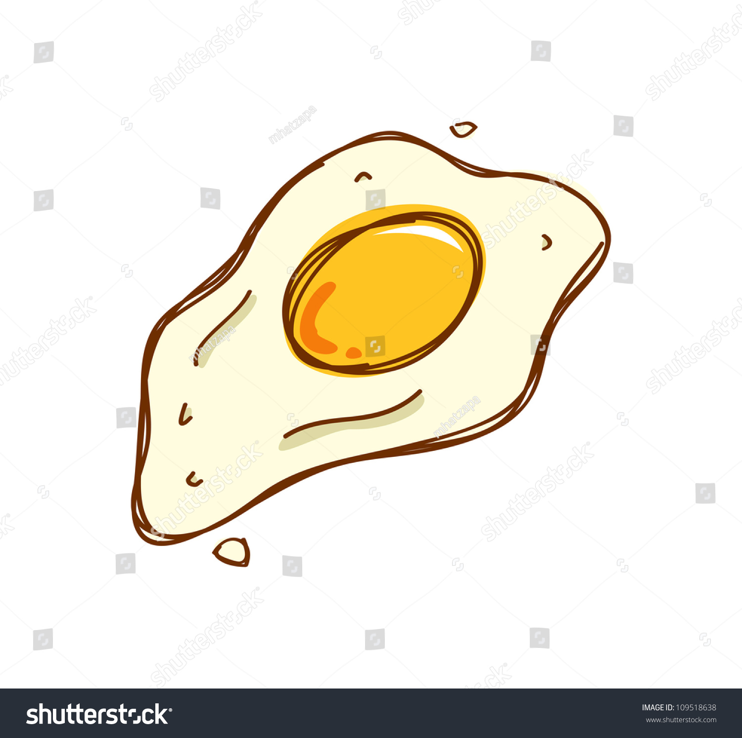 Жареное яйцо векторный контур