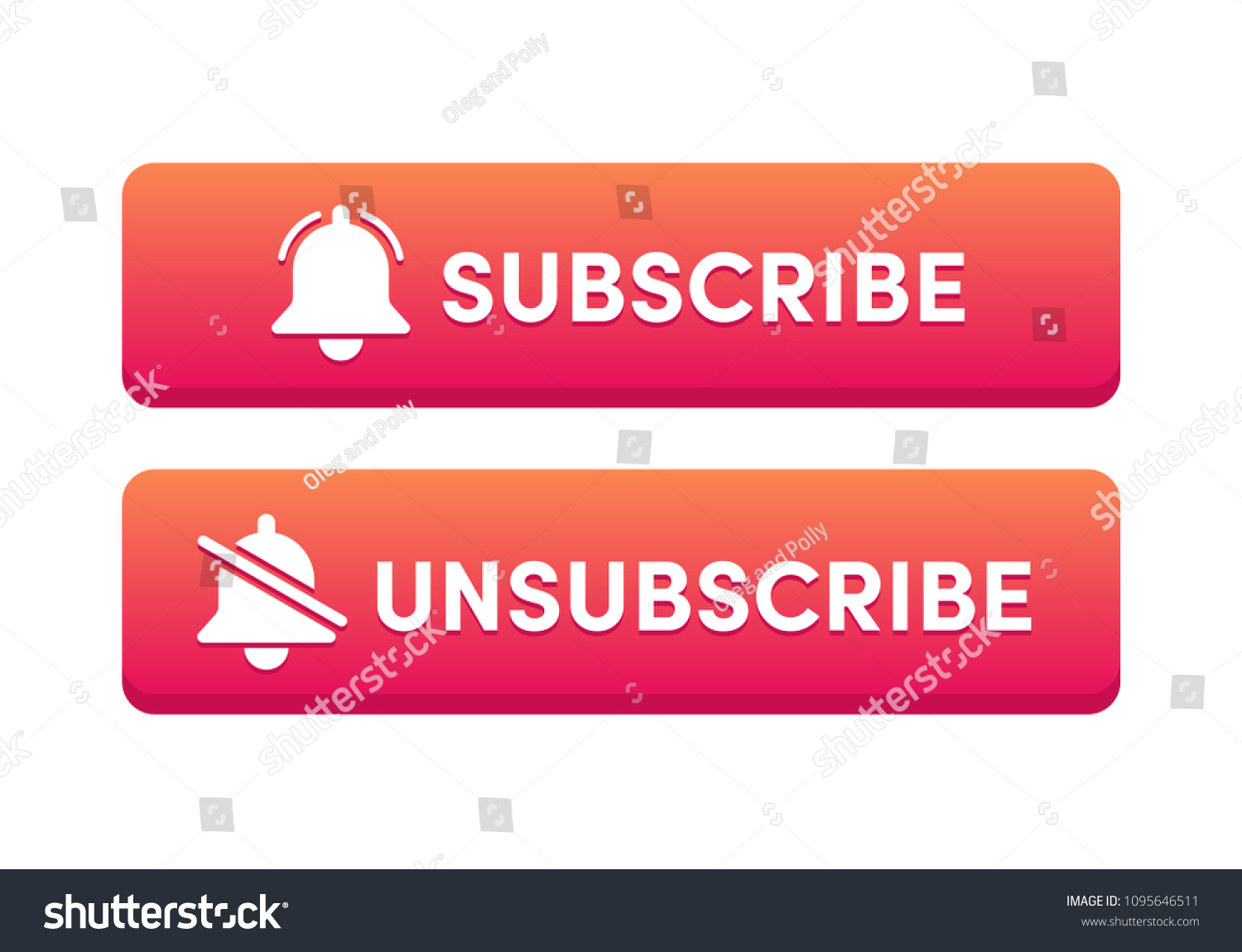 Text Box Subscribe Button Template Notification Stock Vector (Royalty ...