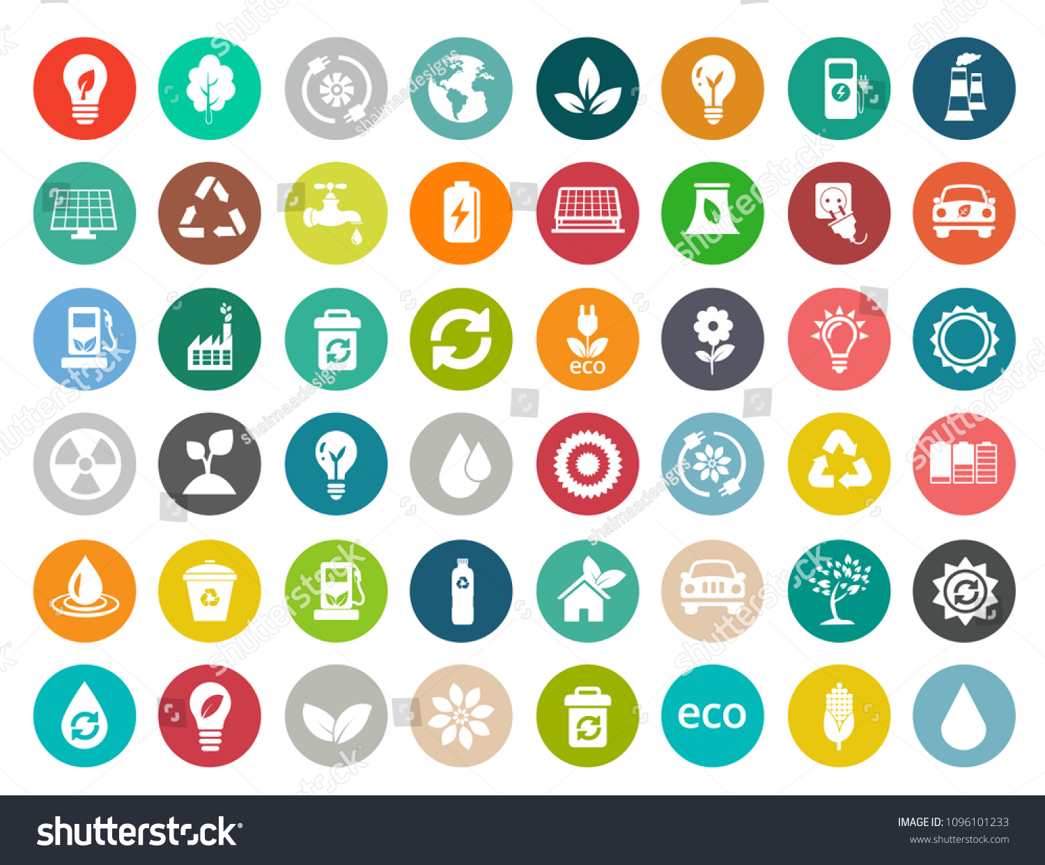 Energy Ecology Icons Nature Icons Set Stock Vector (Royalty Free ...