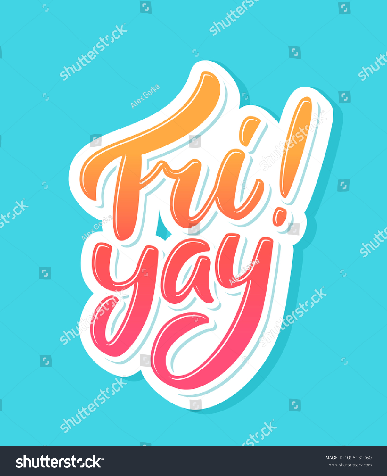 Fri Yay Happy Friday Vector Lettering Stock Vector Royalty Free