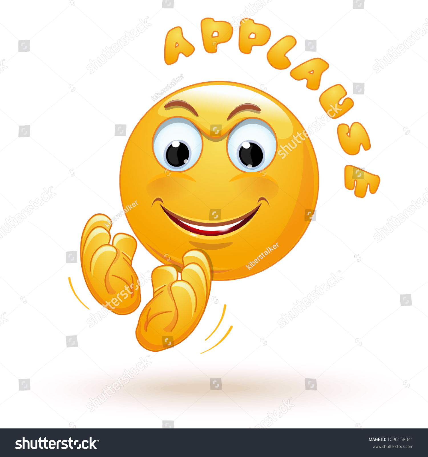 Joyful Emoticon Applauds Cheerful Emoji Claps Stock Vector (Royalty ...