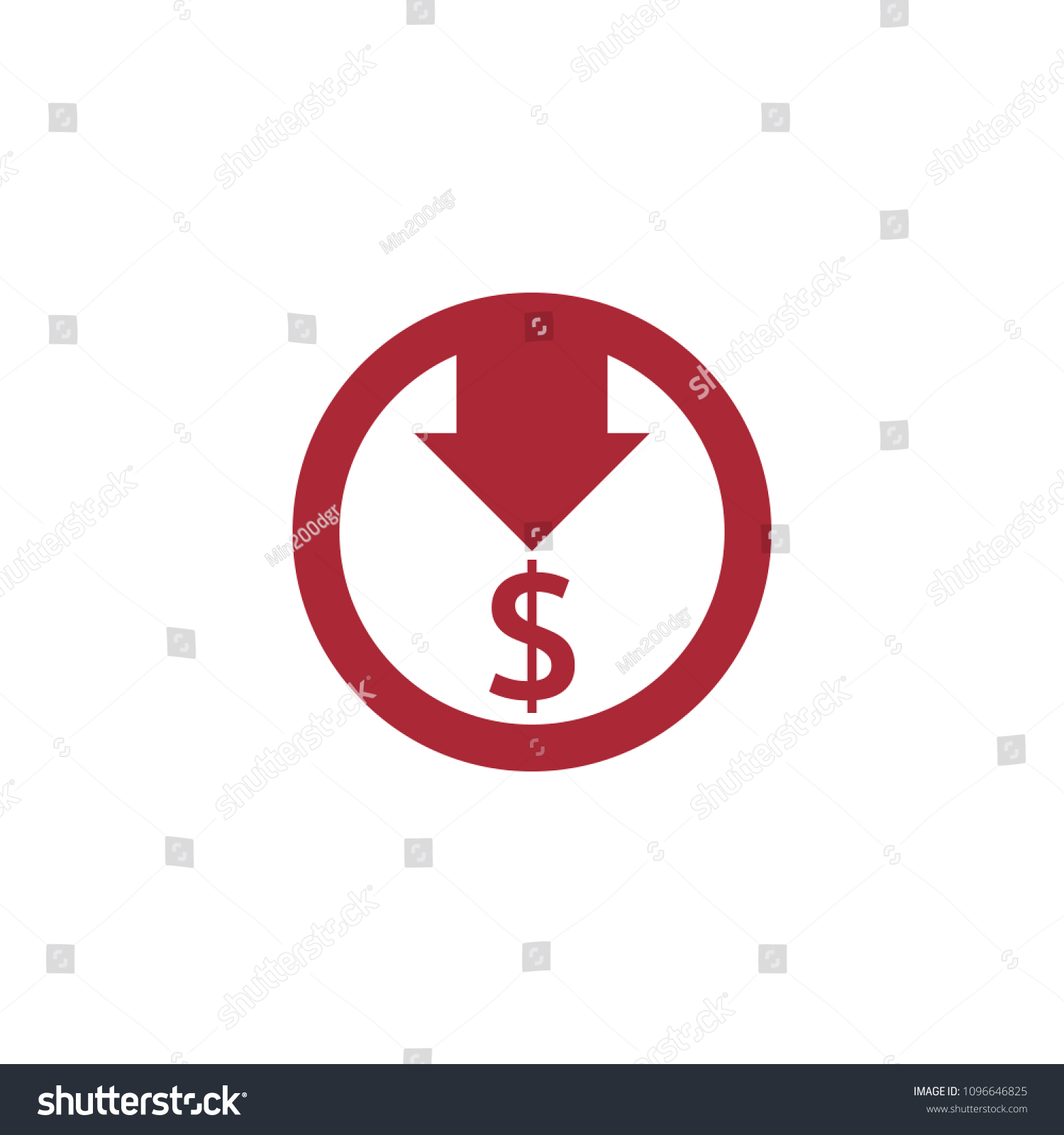 Dollar Decrease Icon Money Symbol Arrow Stock Vector (Royalty Free ...