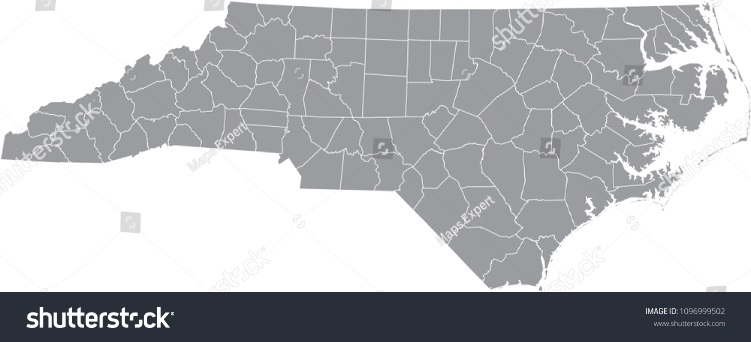 North Carolina County Map Vector Outline Stock Vector (Royalty Free