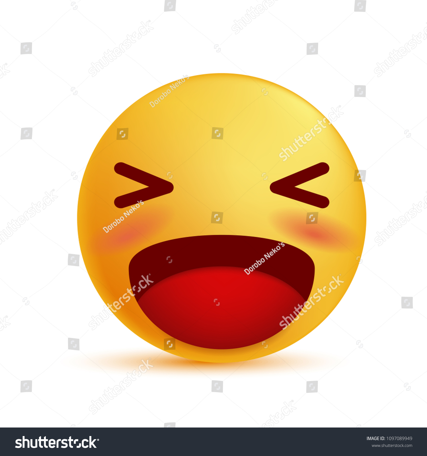 3d Illustration Emoticon Smile Face Very Stock Vector (royalty Free 