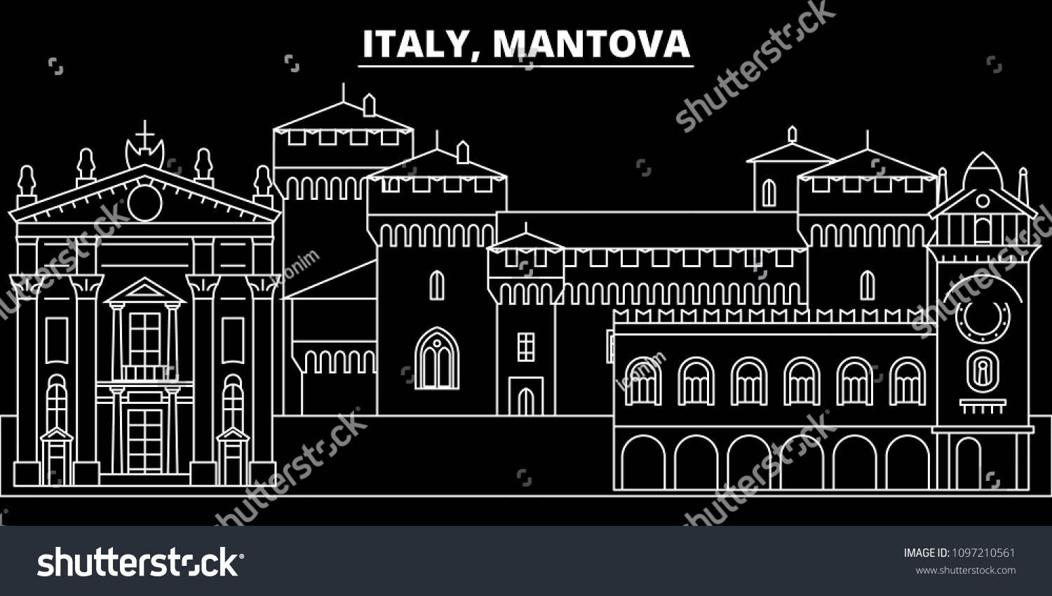 Mantova Silhouette Skyline Italy Mantova Vector Stock Vector (royalty 