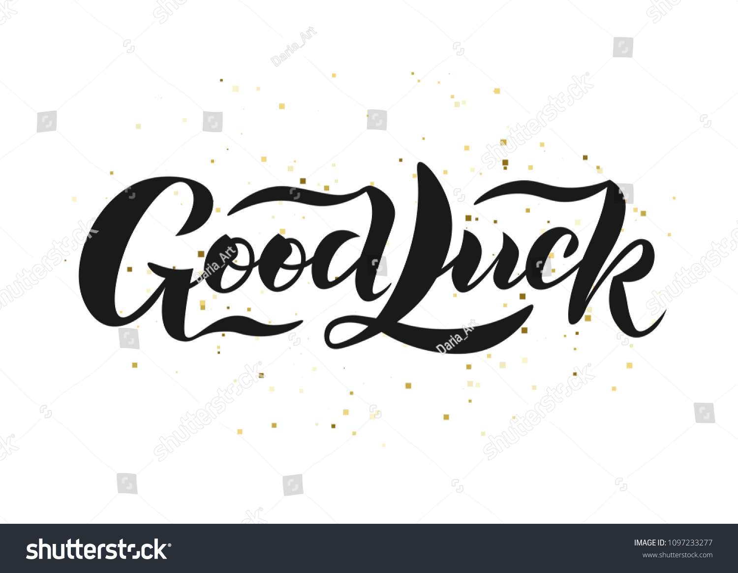 Hand Sketched Good Luck Text Clothes Stock Vector (Royalty Free ...