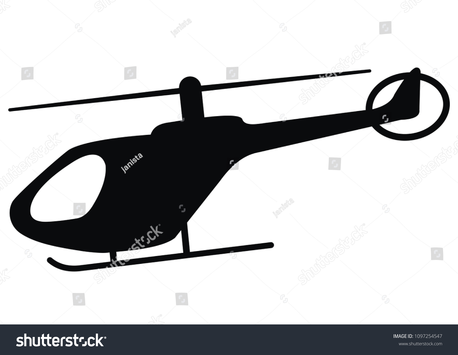 Helicopter Black Silhouette Vector Icon Stock Vector (Royalty Free ...