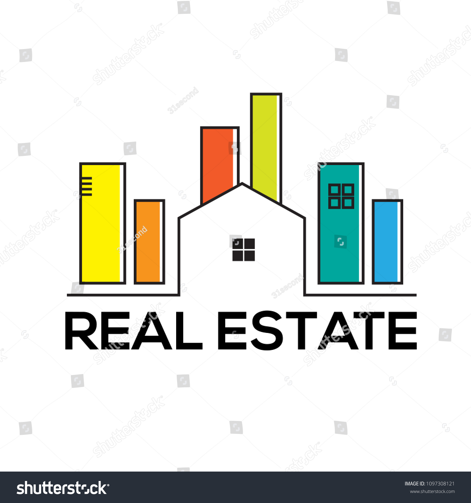 Colorful Real Estate Logo Designs Business Stock Vector Royalty Free 1097308121 Shutterstock 2894