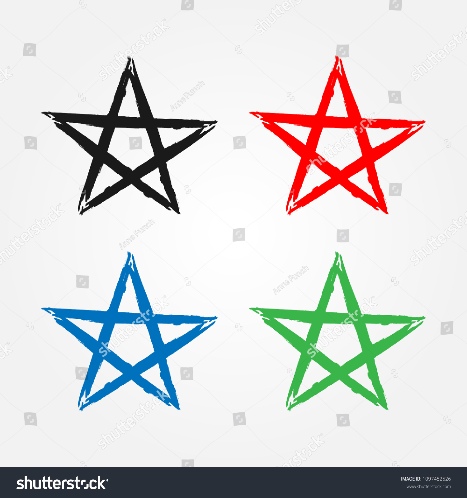 Outline Star Drawn By Hand Rough Stock Vector (Royalty Free) 1097452526