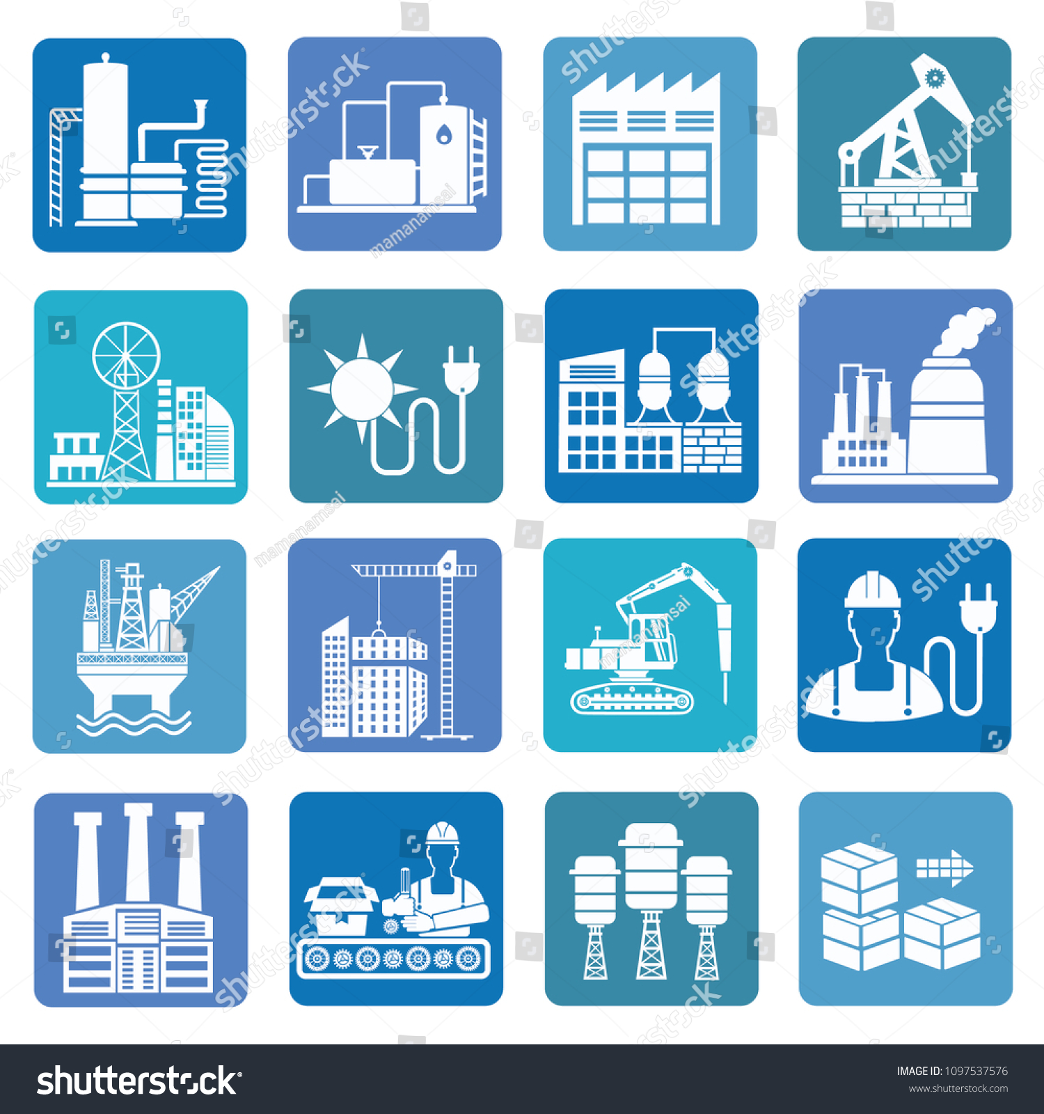 Construction Industry Vector Icon Set Stock Vector (Royalty Free ...