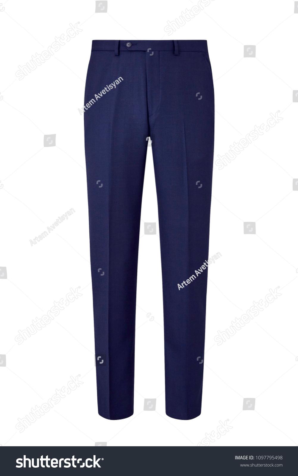 Navy Blue Formal Mens Trousers Isolated Stock Photo 1097795498 ...