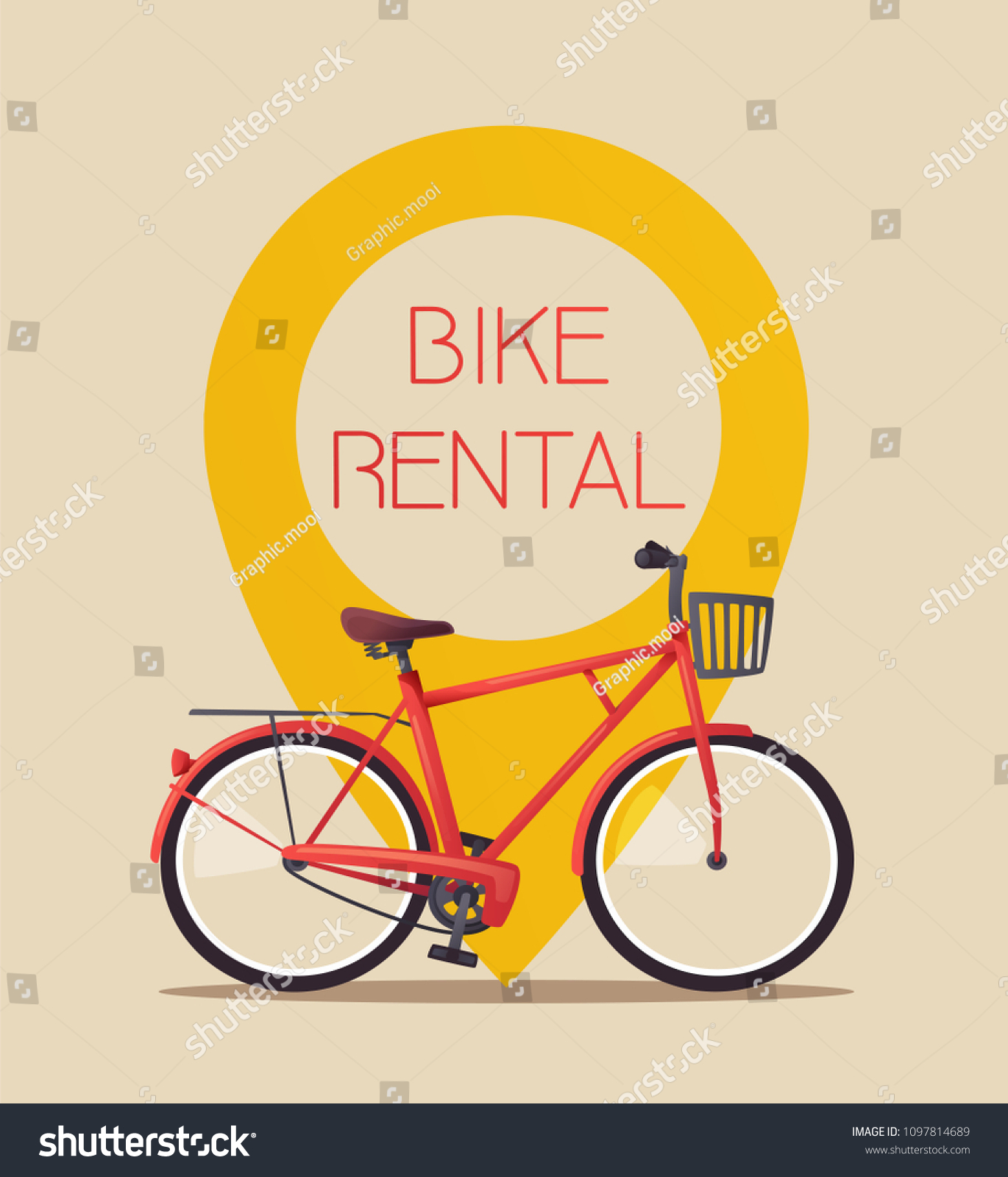 Bike Rental Bicycle Sign Web Print Stock Vector (Royalty Free ...