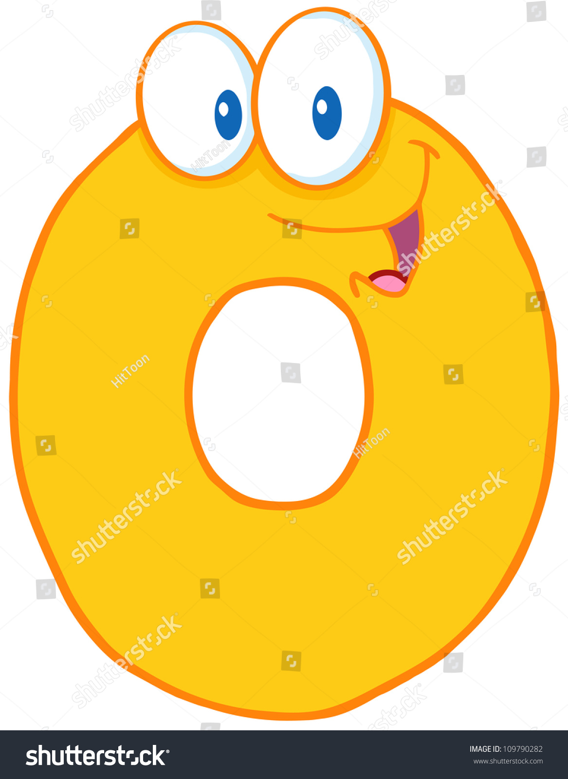 Number Zero Funny Cartoon Character Stock Vector (Royalty Free ...