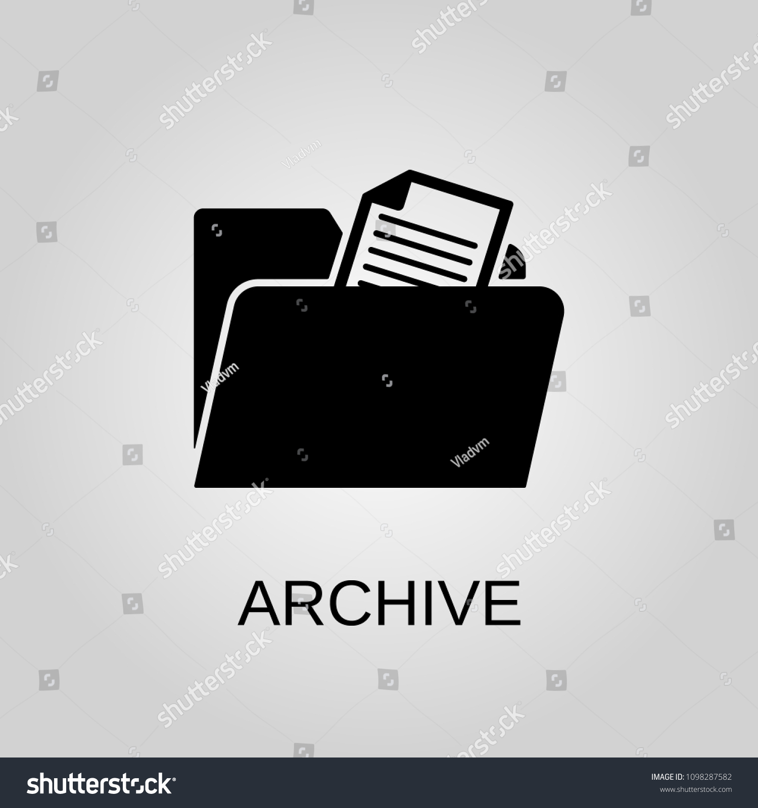 Archive Icon Archive Symbol Flat Design Stock Vector (Royalty Free ...