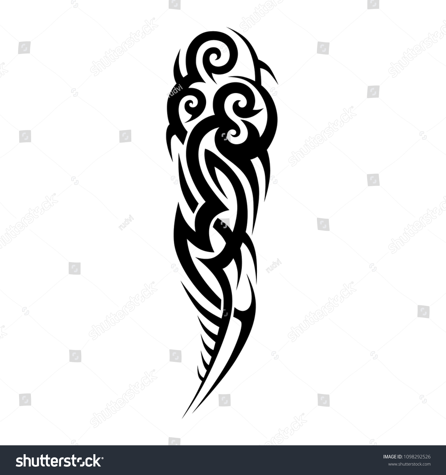 Tribal Tattoo Sleeve Abstract Black Pattern Stock Vector (Royalty Free ...