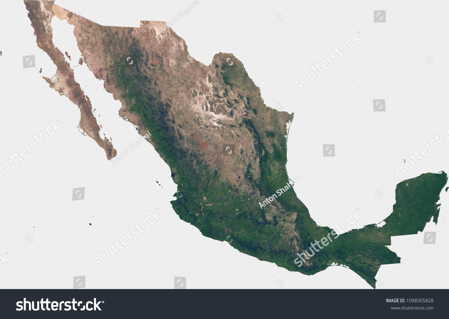 Large 64 Mp Satellite Image Mexico Stock Illustration 1098305828 ...