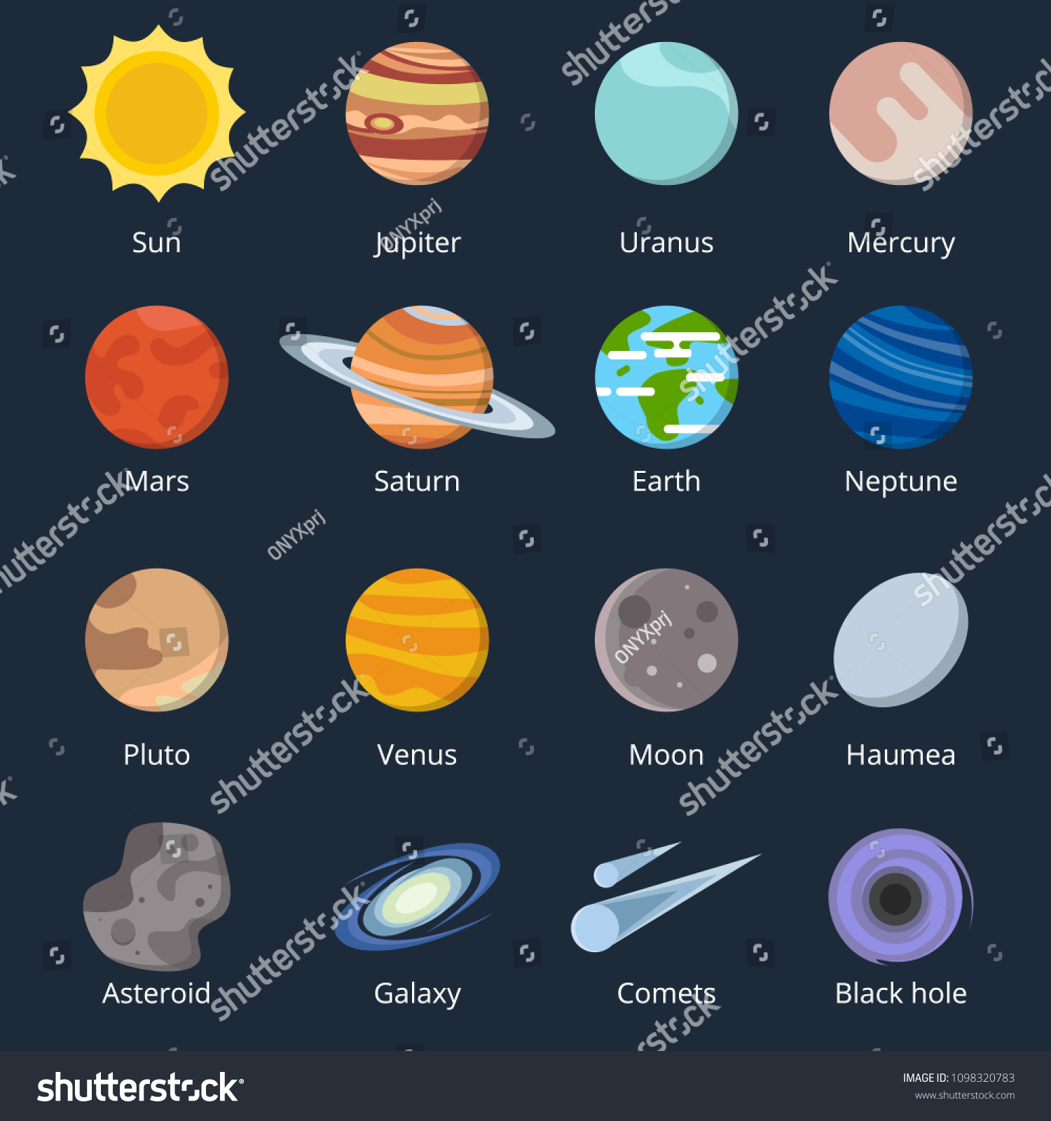 Different Planets Solar System Illustration Space Stock Illustration ...
