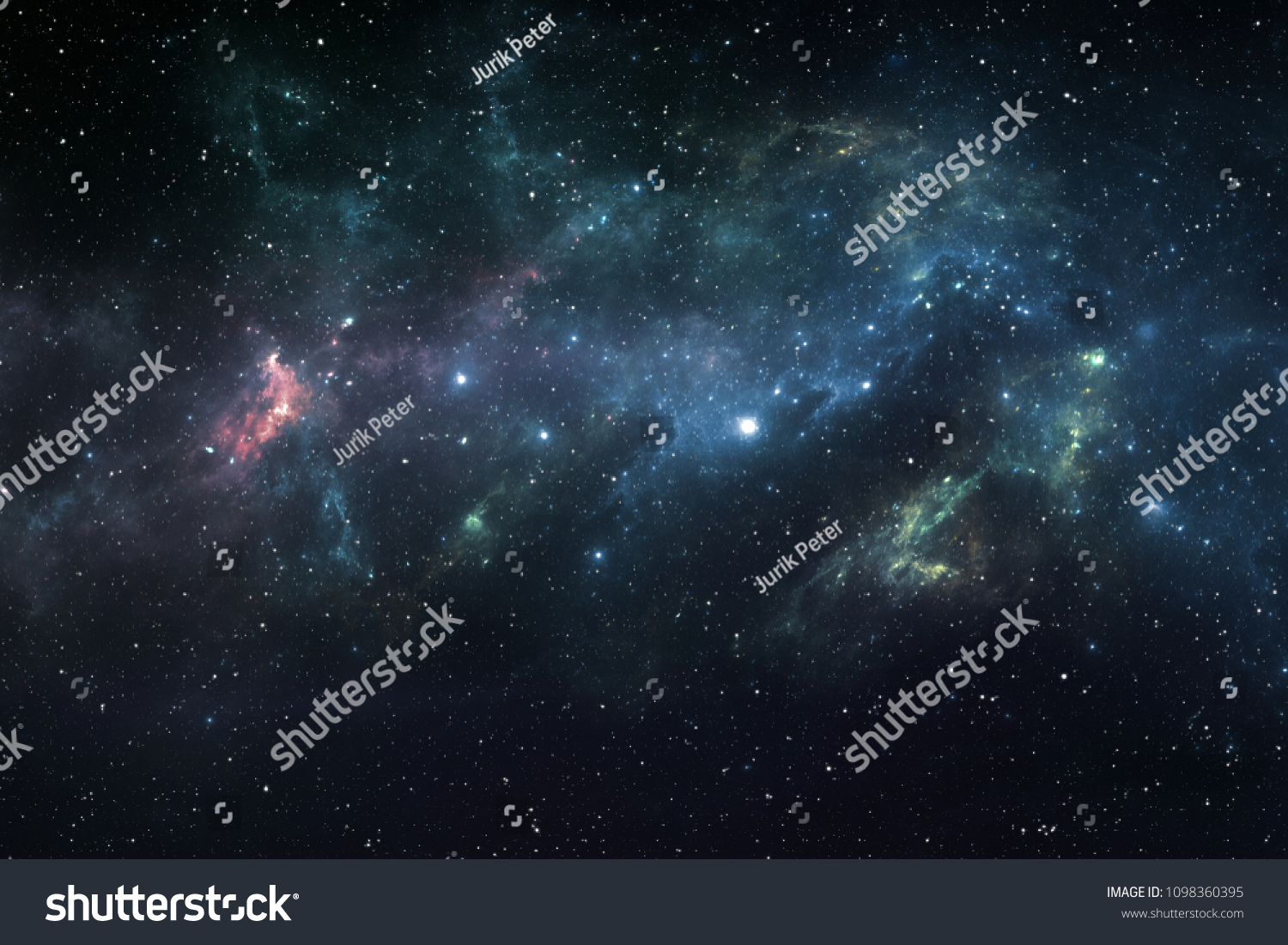 Starry Night Sky Space Background Nebula Stock Illustration 1098360395 ...