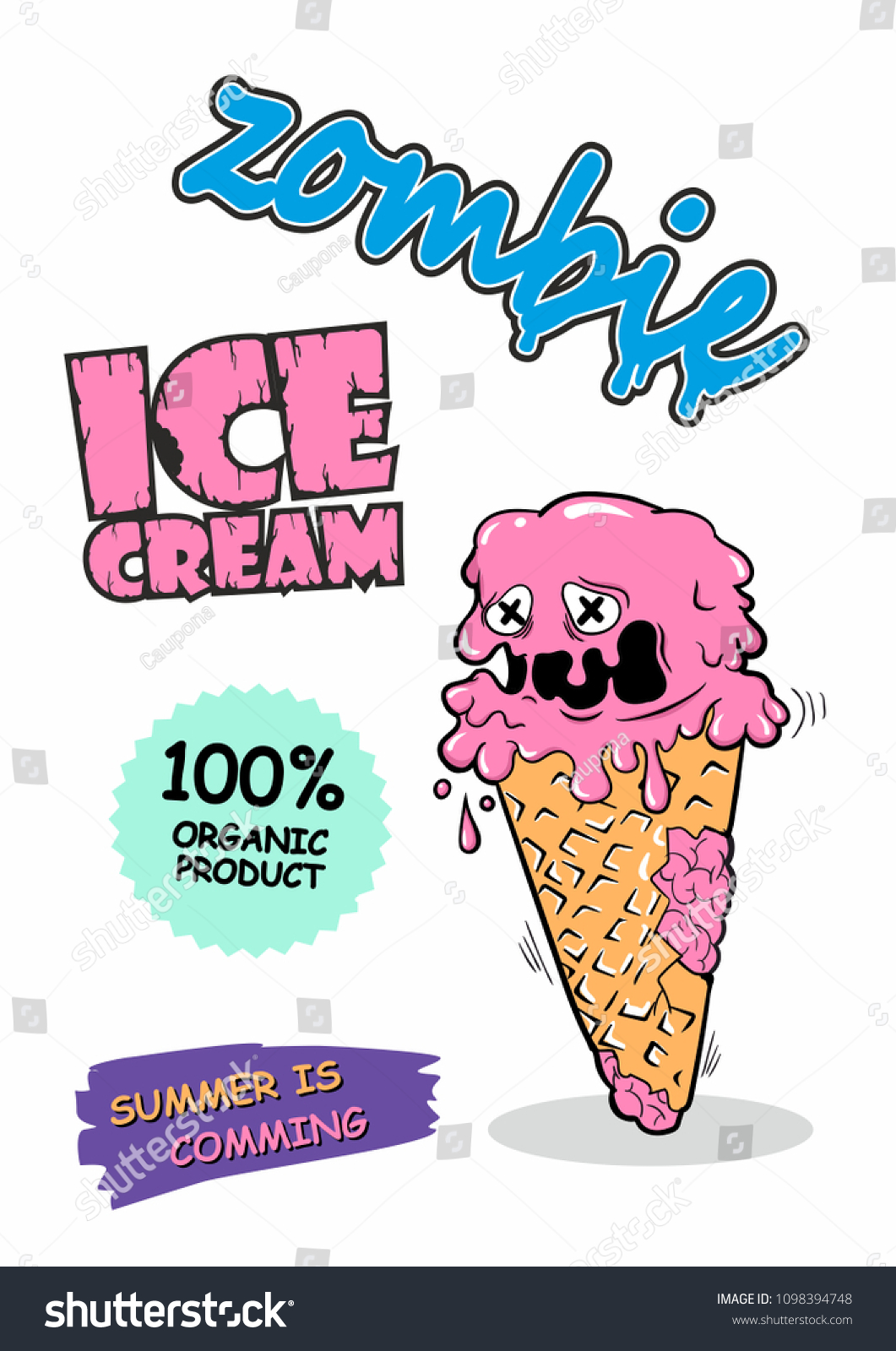 Vector Cute Zombie Ice Cream Original Stock Vector (Royalty Free ...