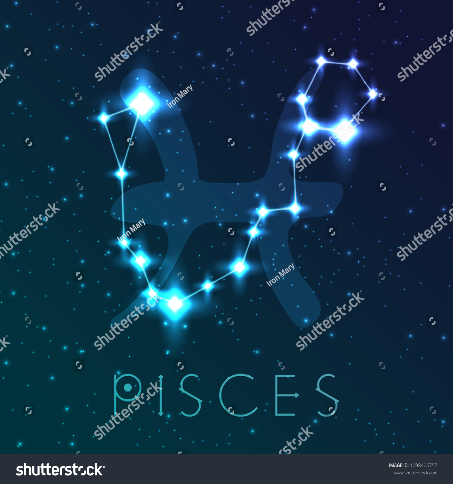 Pisces Zodiac Sign Vector Illustration Constellations Stock Vector Royalty Free