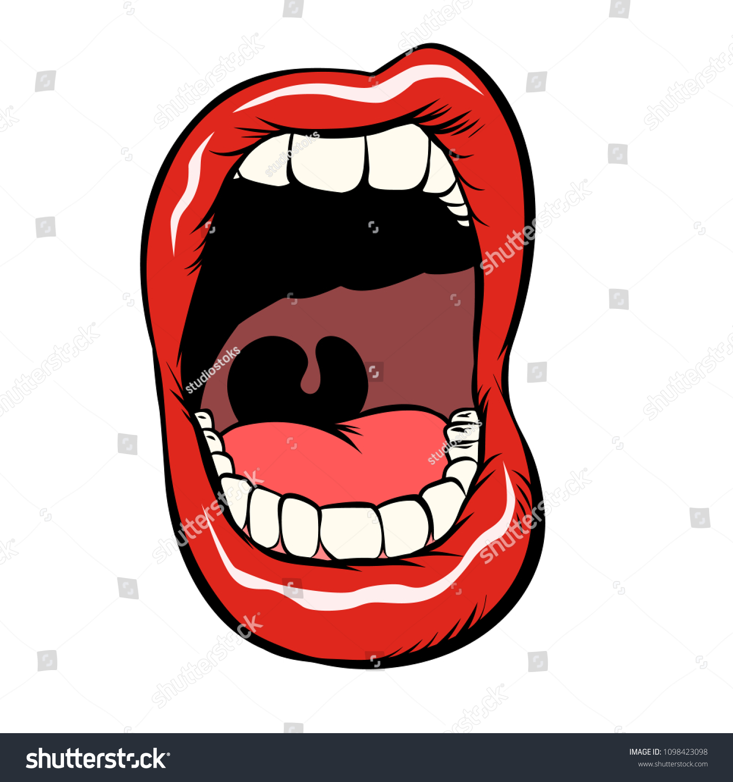 Isolate On White Background Open Mouth Stock Vector (Royalty Free ...