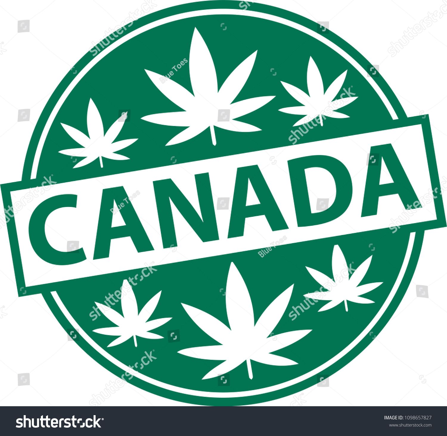 Marijuana Canada Badge Icon Legal Medical Stock Vector (royalty Free 