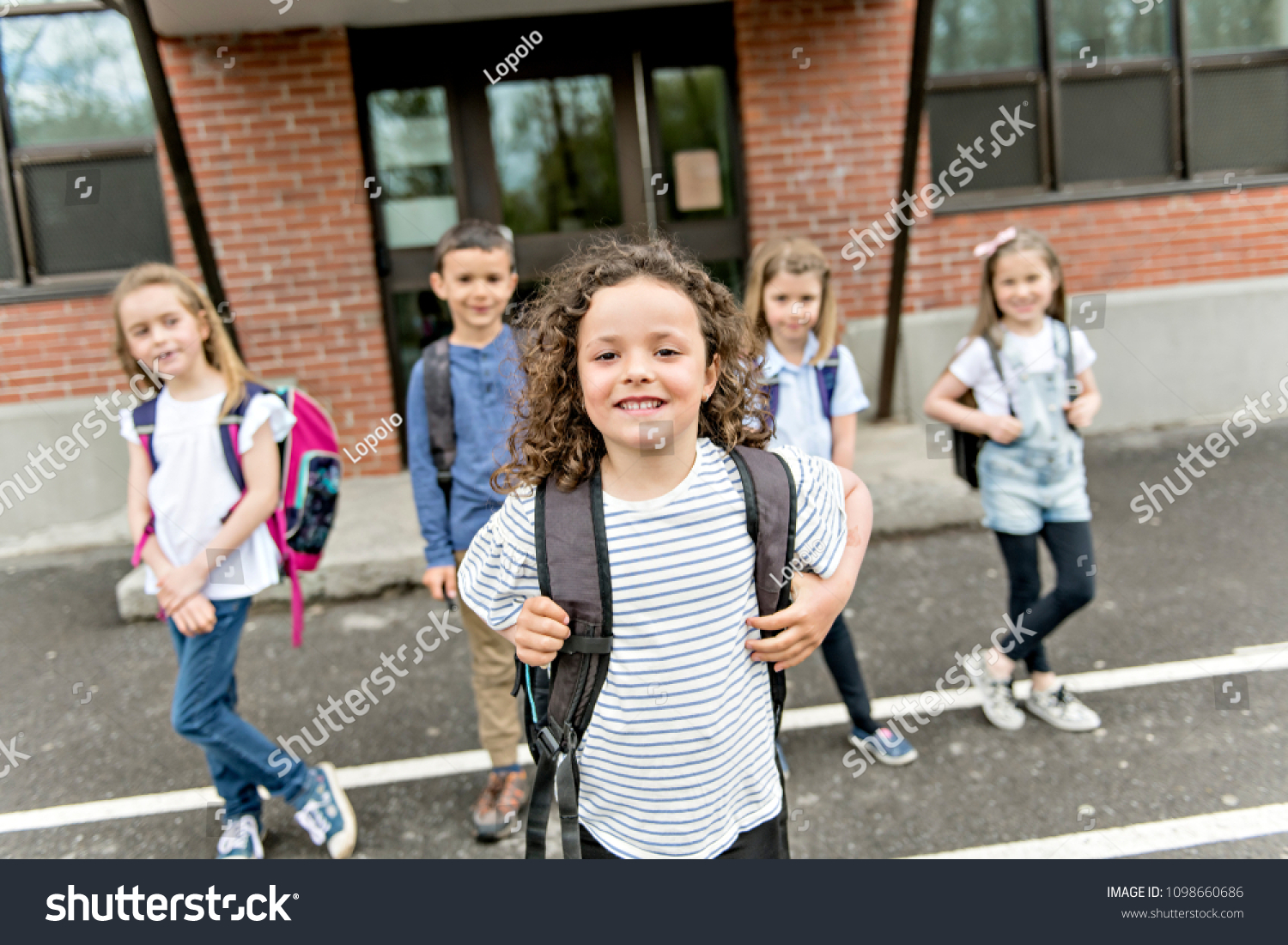 Group Students Outside School Standing Together Stock Photo 1098660686 ...