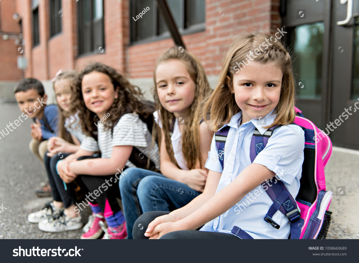 Group Students Outside School Standing Together Stock Photo 1098660689 ...