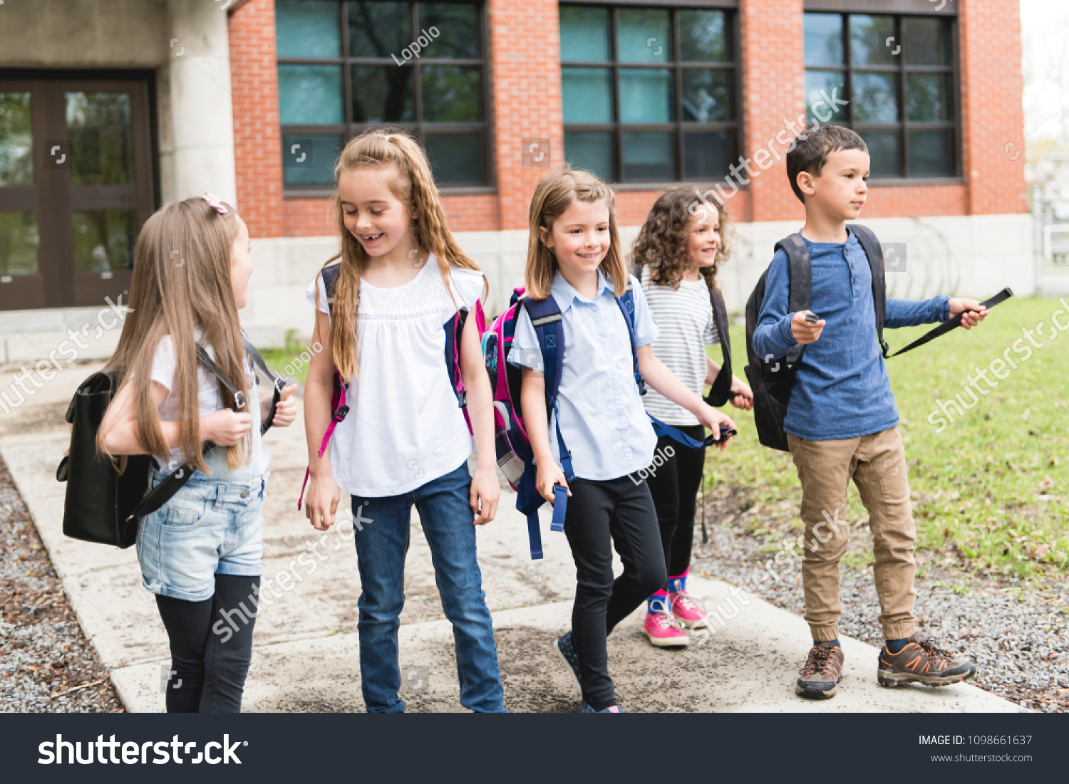 Group Students Outside School Standing Together Stock Photo 1098661637 ...