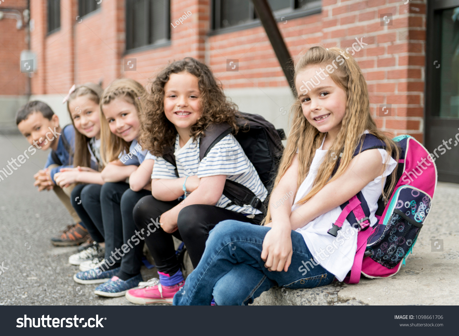 Group Students Outside School Standing Together Stock Photo 1098661706 ...