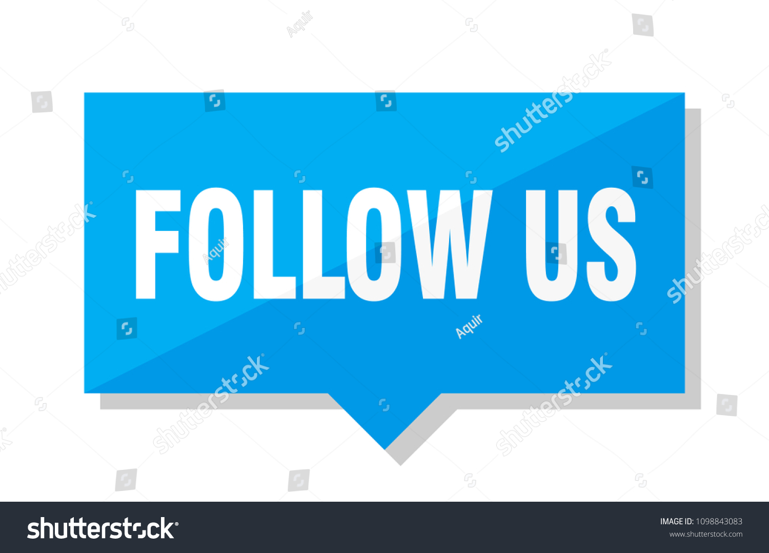 Follow Us Blue Square Price Tag Stock Vector (Royalty Free) 1098843083 ...