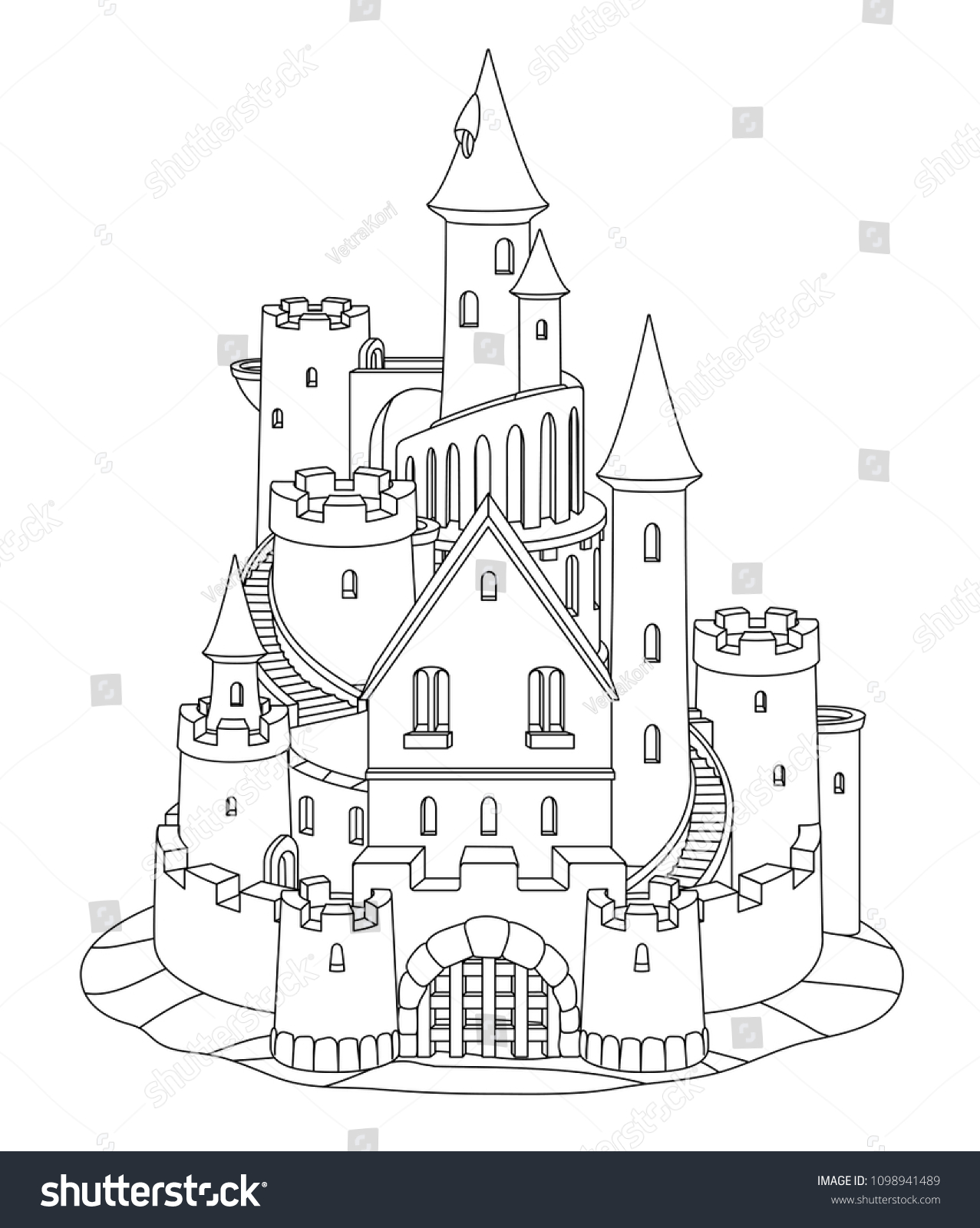 Vector Fantasy Castle Sand Sandcastle Fort Stock Vector (Royalty Free ...