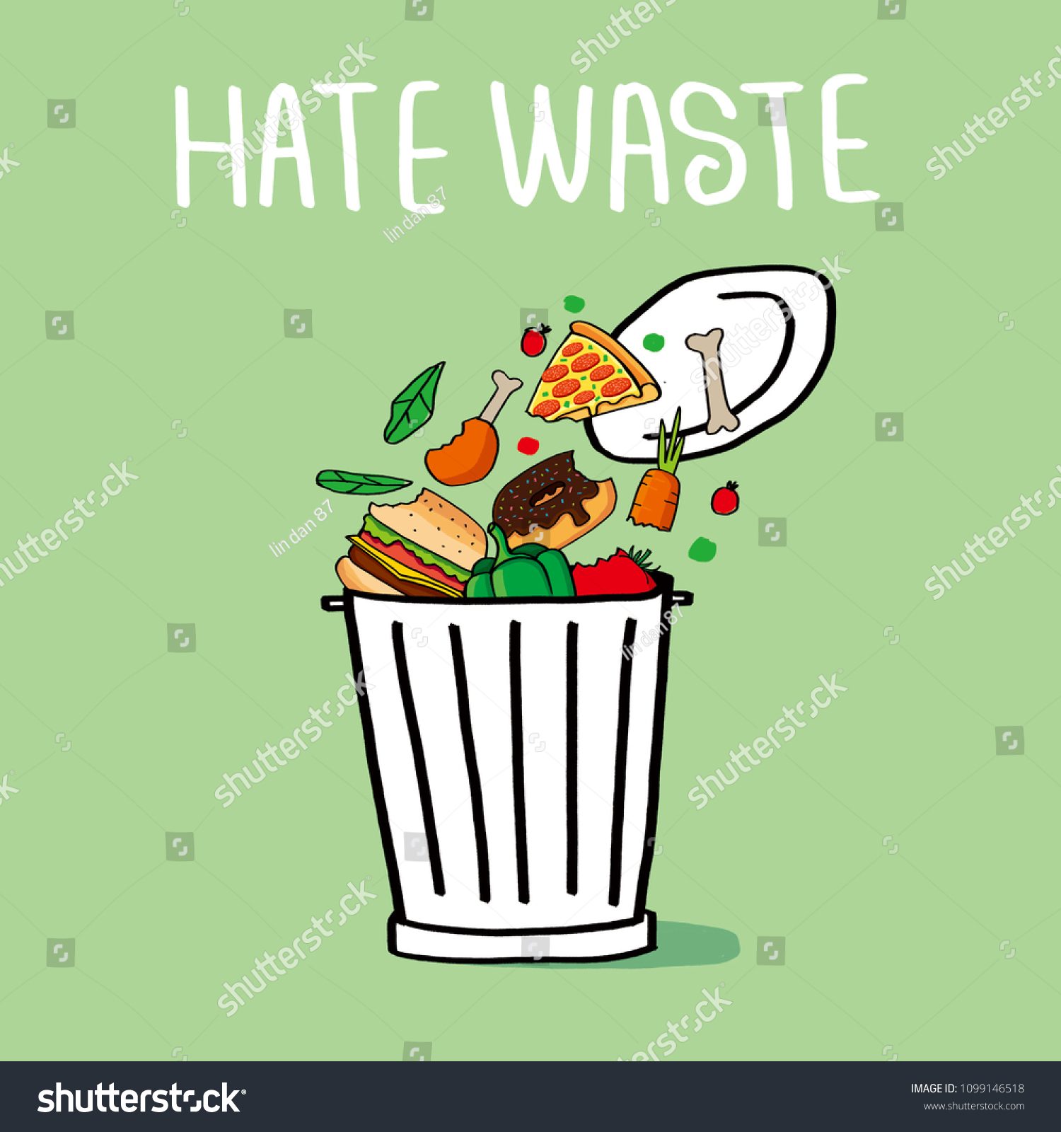 Stop Wasting Food Color Vector Illustration Stock Vector (Royalty Free ...