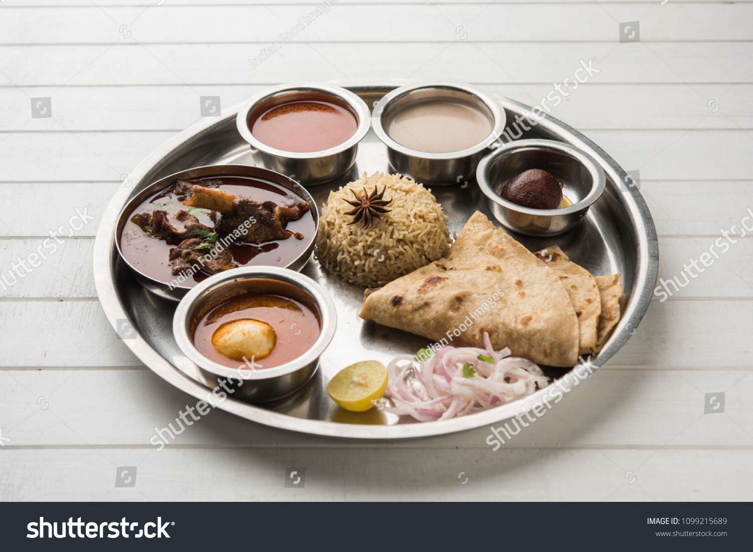 Motton Thali Goshtlamb Platter Indianasian Non Stock Photo 1099215689 ...